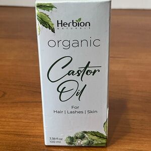 Herbion Organic Castor Oil for Lashes, Skin and Hair and Dropper